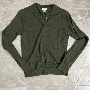 J. Crew Olive Button-Up Sweater